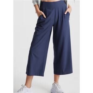 Quince Performance Tech Wide Leg Cropped Pant Navy Women's L